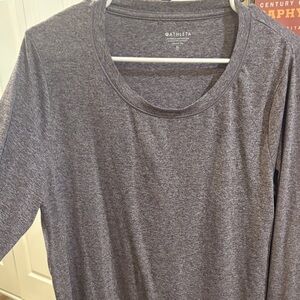 Athleta Heathered Purple Long Sleeve Tee with Thumb Holes